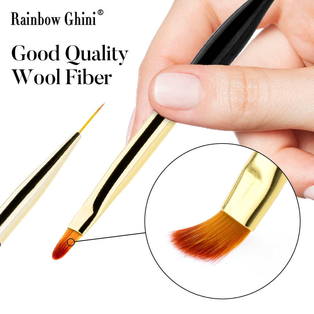Nail Art Brush Set - Rainbow Ghini 3Pcs/Set Dual Head Nail