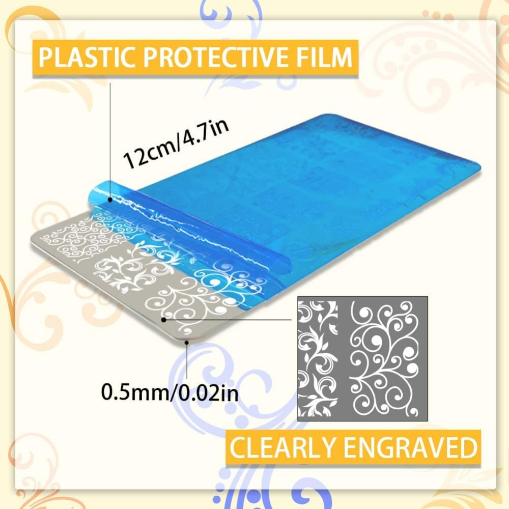 3pcs Swirl Pattern Nail Art Te - đánh giá và giá Nail Stamping Plate