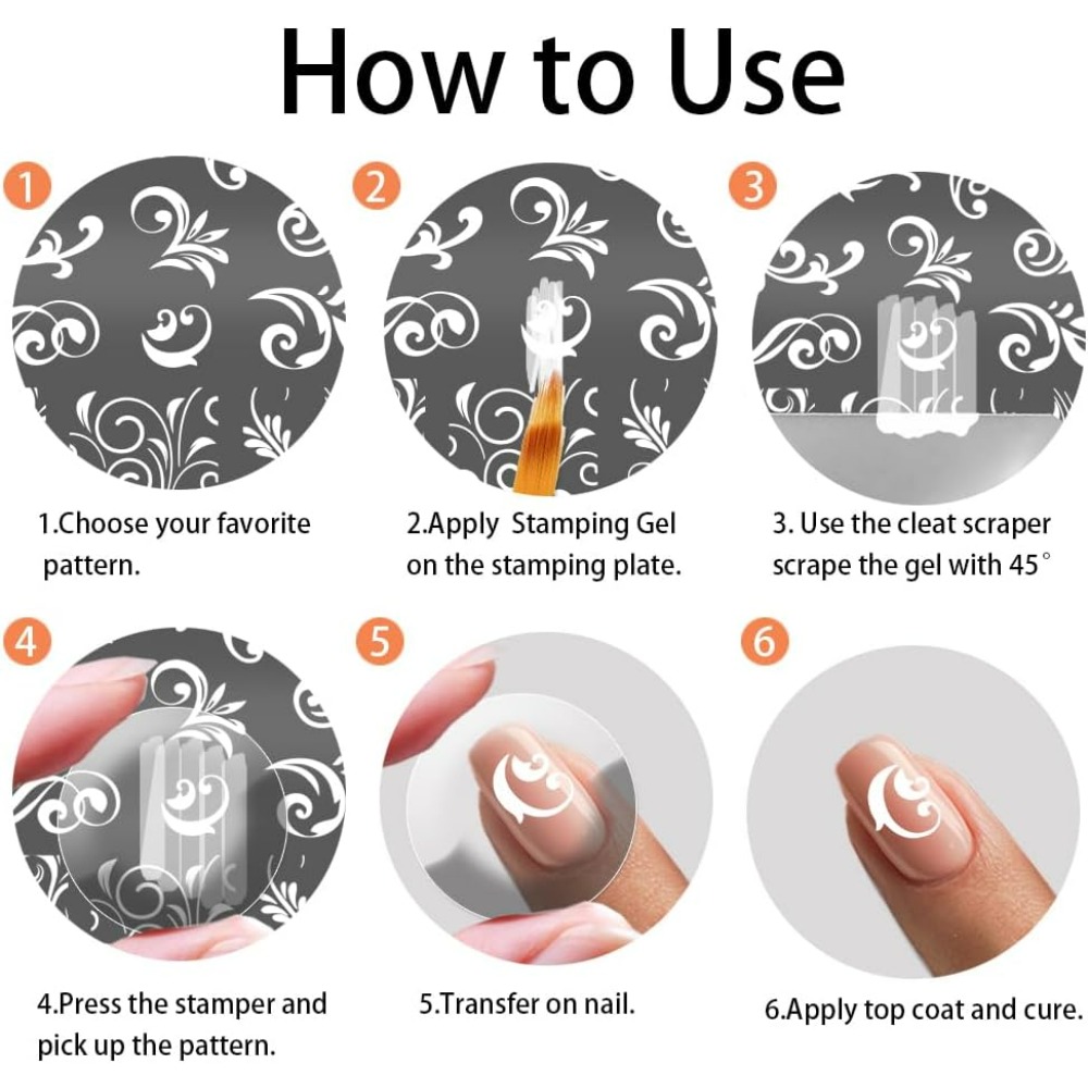 3pcs Swirl Pattern Nail Art Te - đánh giá và giá Nail Stamping Plate