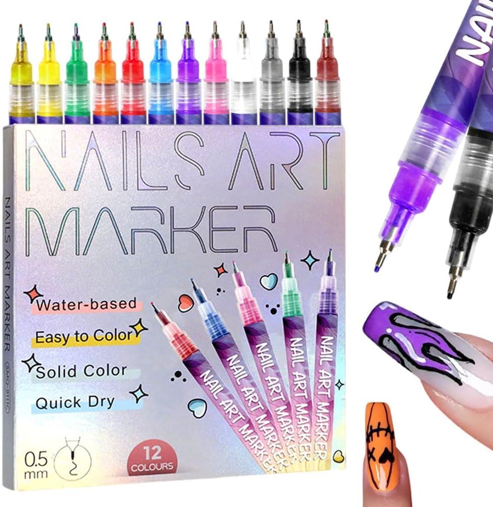 12-Color Nail Art Pen Set, Nai - đánh giá và giá Nail Art Brush Set