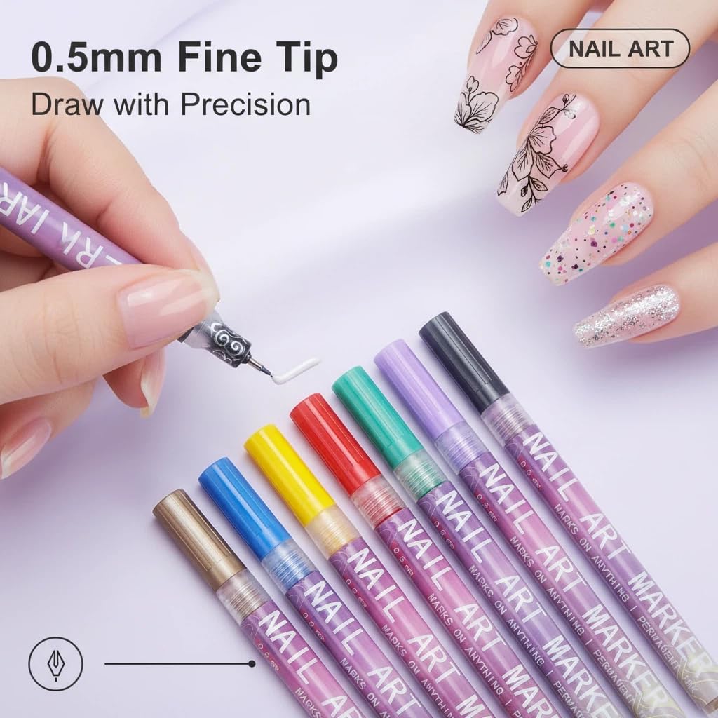 12-Color Nail Art Pen Set, Nai - đánh giá và giá Nail Art Brush Set