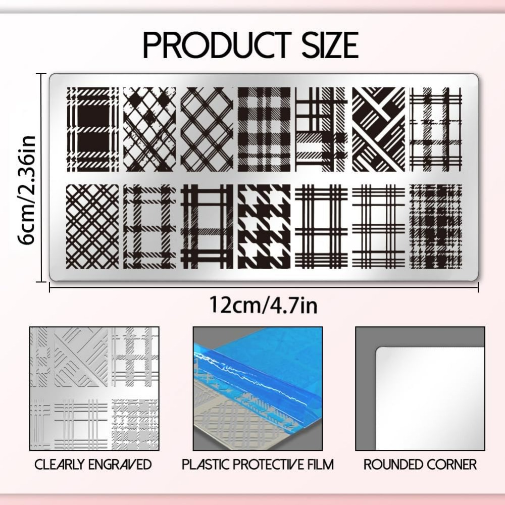 3Pcs Nail Stamp Plates Set Lat - đánh giá và giá Nail Stamping Plate