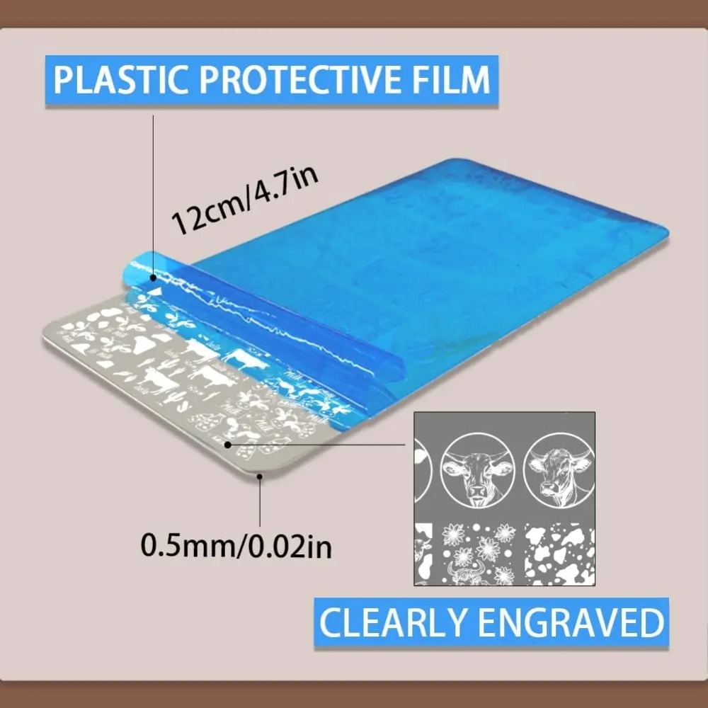 3pcs Cow-Theme Nail Stamping P - đánh giá và giá Nail Stamping Plate
