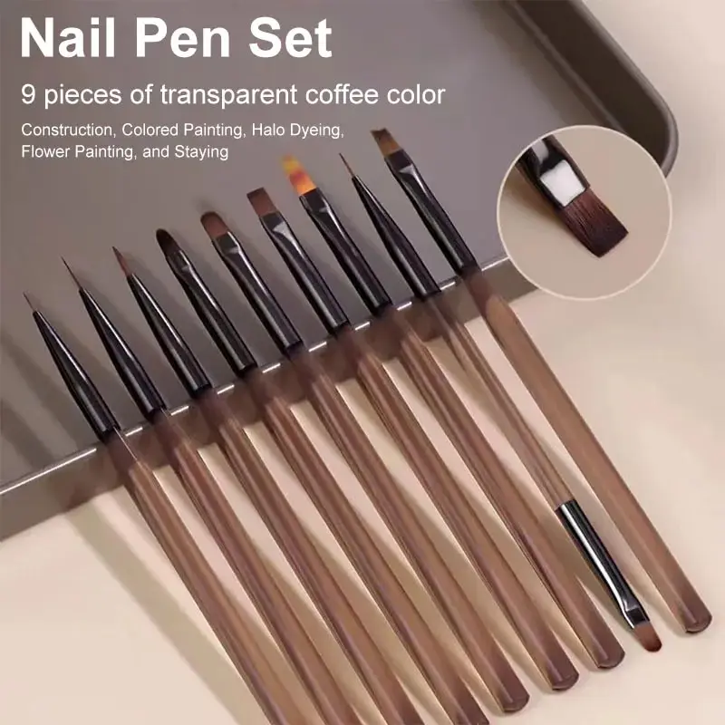 9Pcs Multi Head Nail Art Brush - đánh giá và giá Nail Art Brush Set