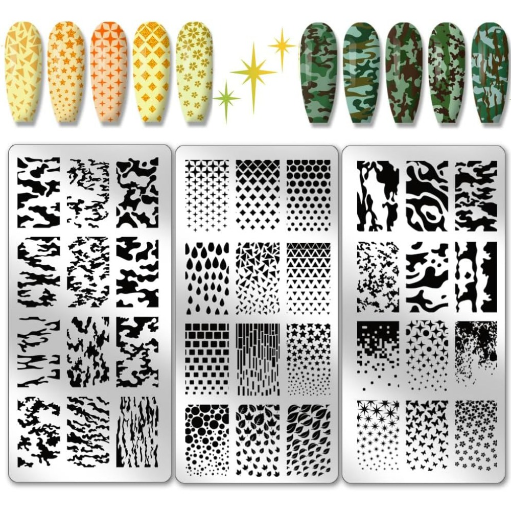3pcs Texture Nail Stamping Pla - đánh giá và giá Nail Stamping Plate