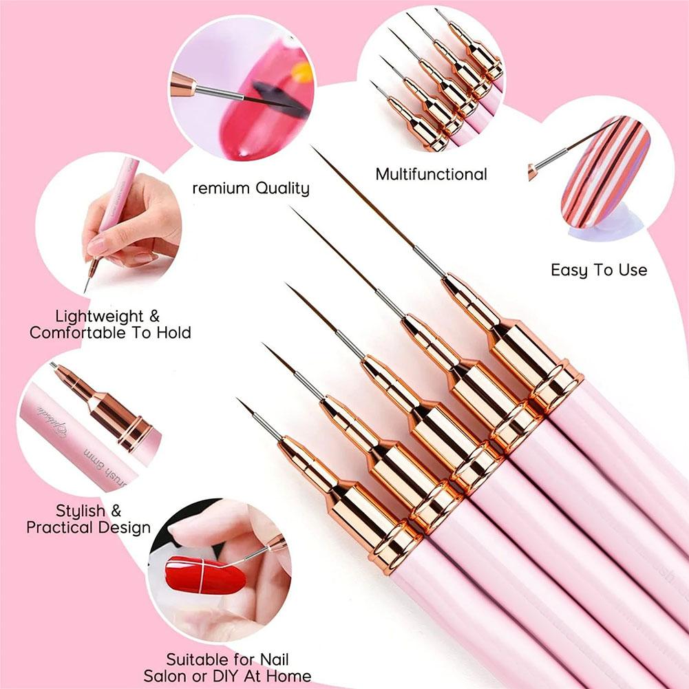 5pcs Nail Art Liner Brush Set  - đánh giá và giá Nail Art Brush Set