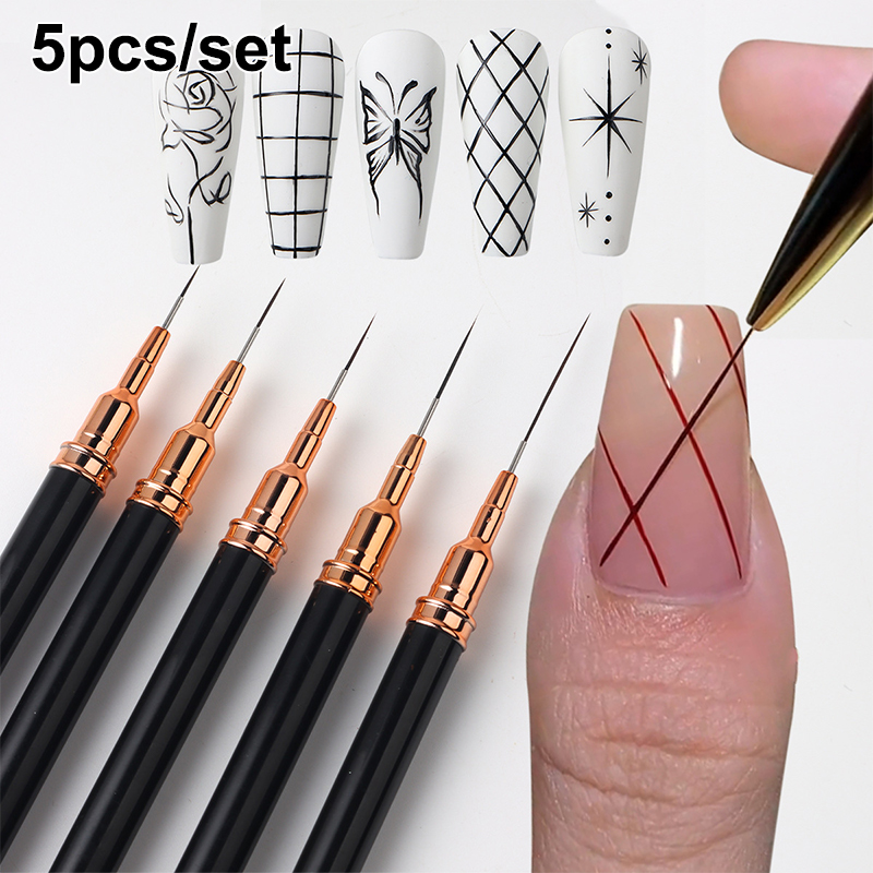 #5Pcs/Set Professional Nail Ar - đánh giá và giá Nail Art Brush Set