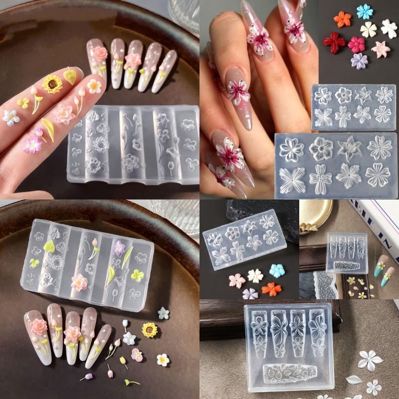 New Flower Nail Art Mold 3D Si - đánh giá và giá Nail Stamping Plate
