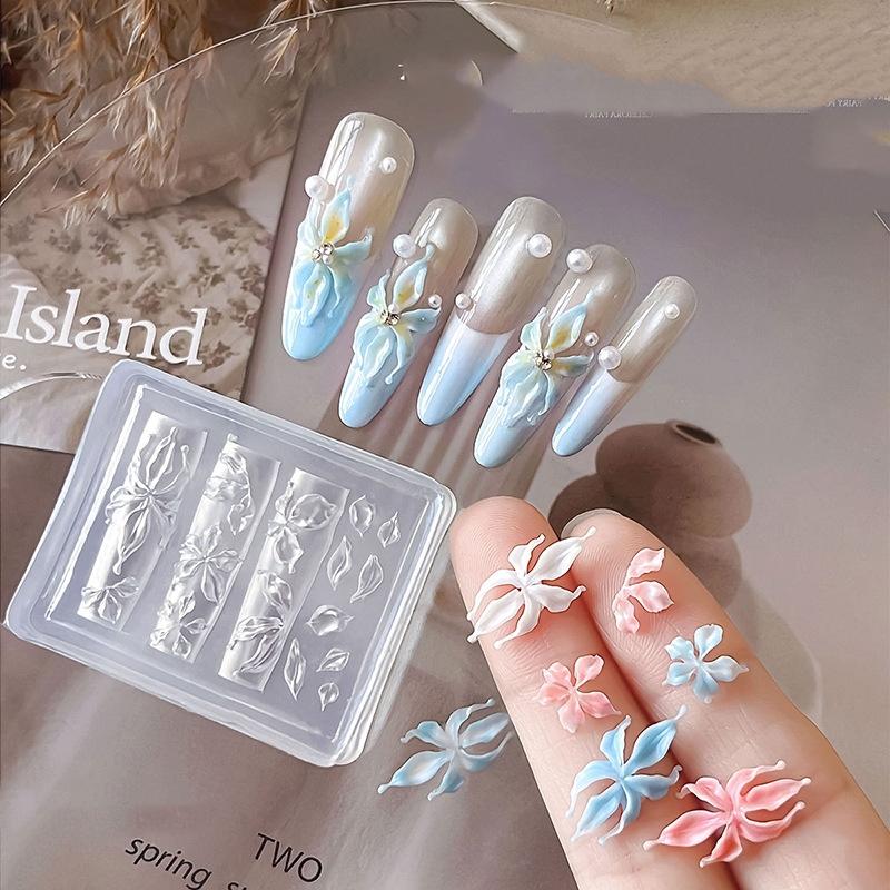 New Flower Nail Art Mold 3D Si - đánh giá và giá Nail Stamping Plate