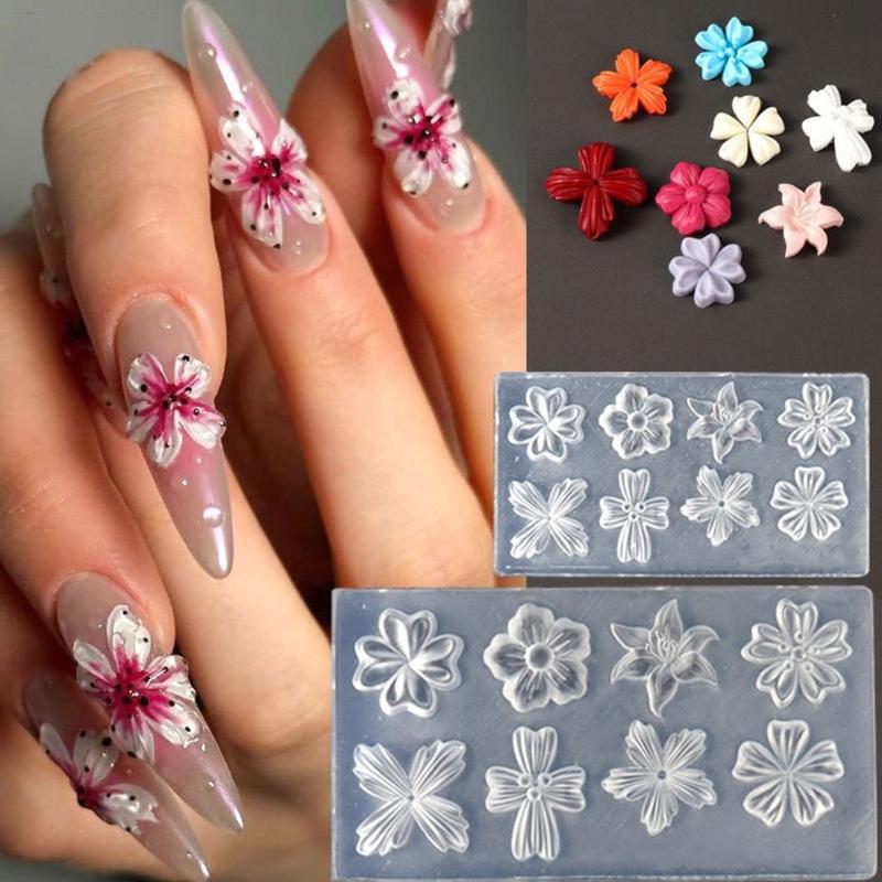 New Flower Nail Art Mold 3D Si - đánh giá và giá Nail Stamping Plate