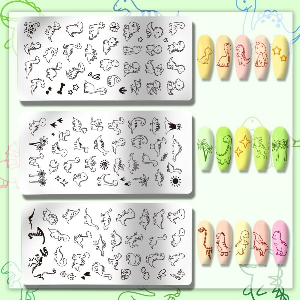 3pcs Dinosaur Nail Stamping Pl - đánh giá và giá Nail Stamping Plate