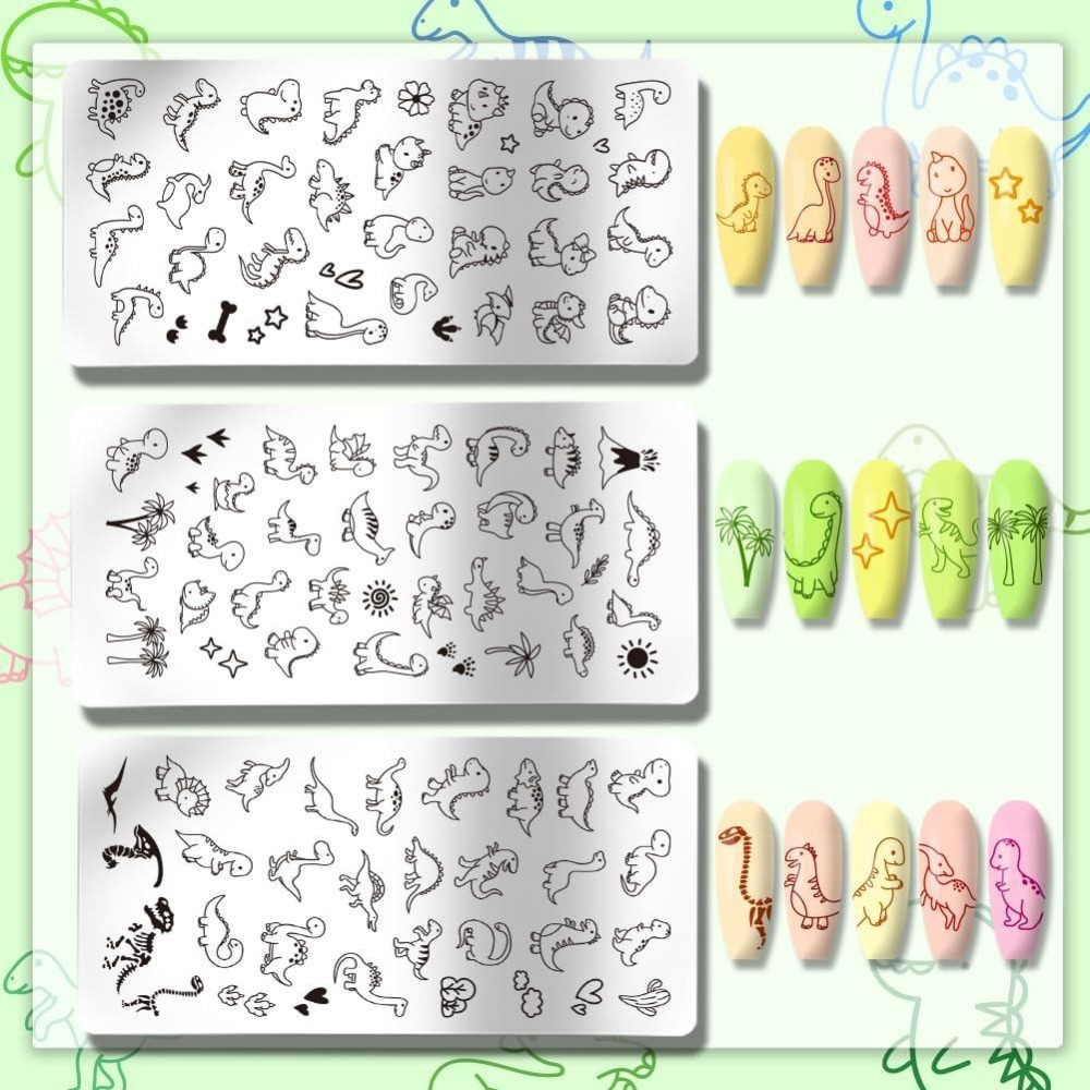 3pcs Dinosaur Nail Stamping Pl - đánh giá và giá Nail Stamping Plate