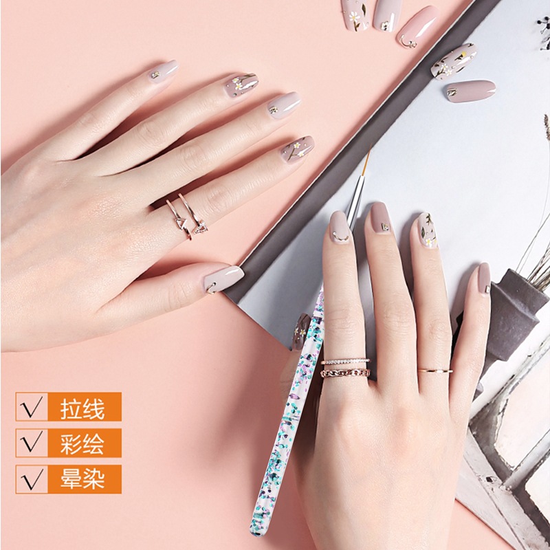3PCS/Set Transparent Flow Sand - đánh giá và giá Nail Art Brush Set